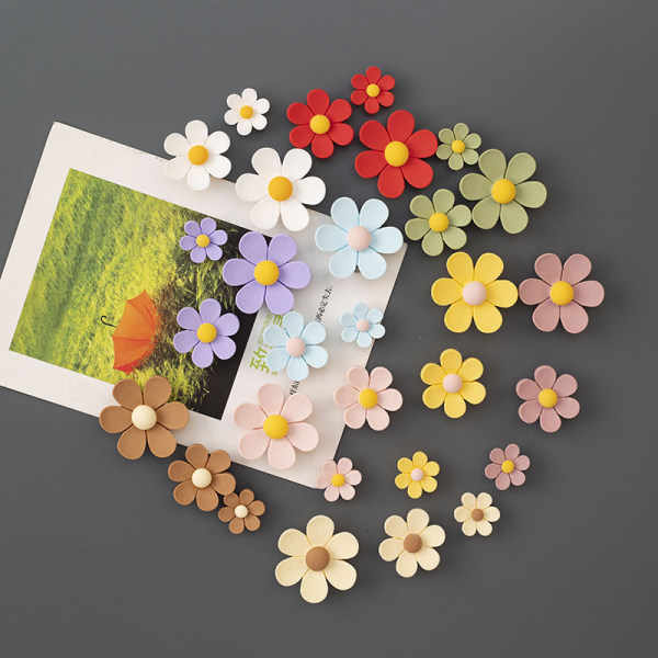 (30 st) Söta 3D-blomster kylskåpsmagneter för vuxna, starka och färgglada