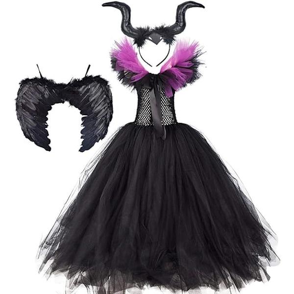 OBEEII Maleficent Kostume Piger Halloween Karneval Tutu Kjole wit