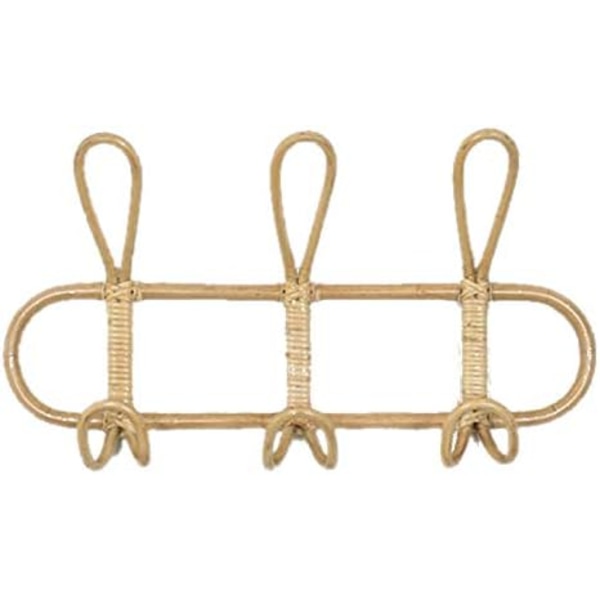 Rattan väggkrokar Barnkläder Organizer Rack Kläder Hängande