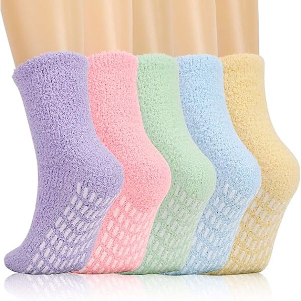 5 par fluffy sokker, vintersokker, fuzzy sokker til seng, koselige sokker til å sove i