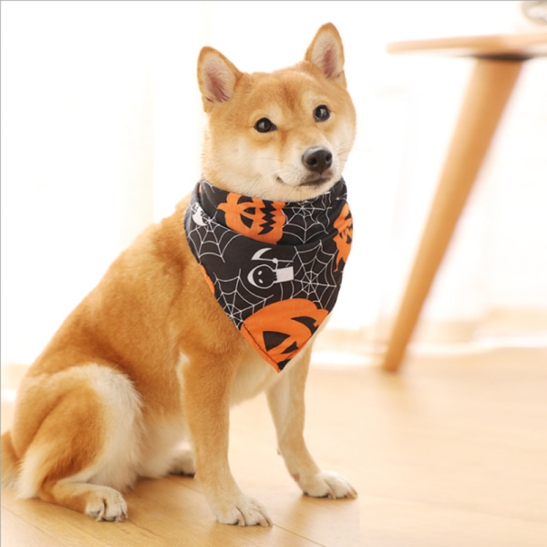 Halloween Hunde Bandanas, 3 Pak Græskar Reversible Hunde Bandanas Tri