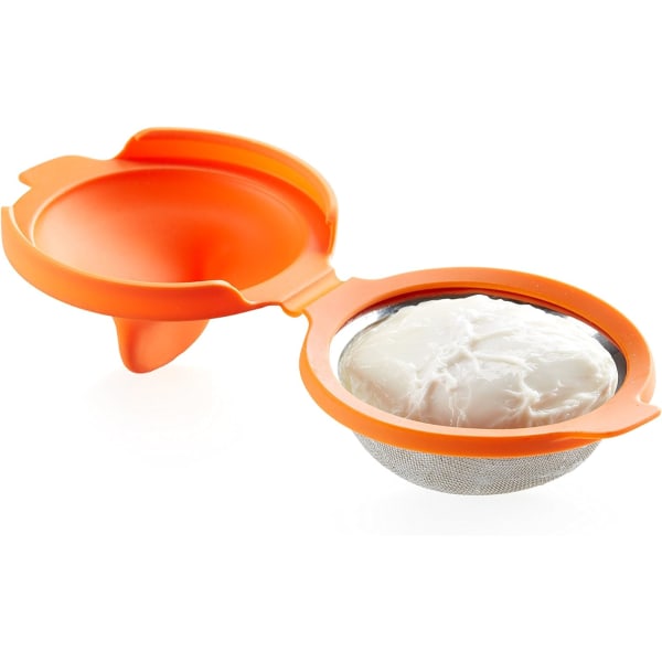 Sett med 2 eggkokere i rustfritt stål, oransje, 9\"