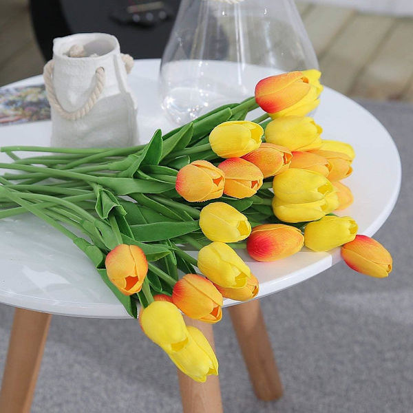 10 stk. Kunstige tulipaner i ægte latex - Kunstige tulipaner
