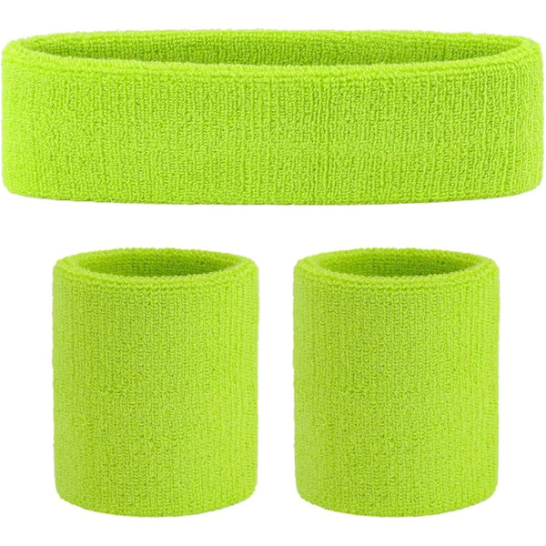 1 pakke børns bomuldssportspandebånd (1 pandebånd + 2 armbånd Gra