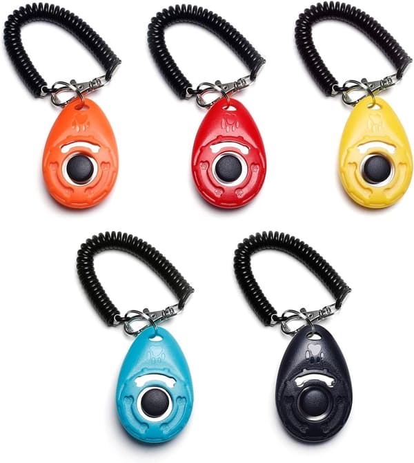 5 för hund 5-pack hundklicker med handledsrem - Klicker med stor