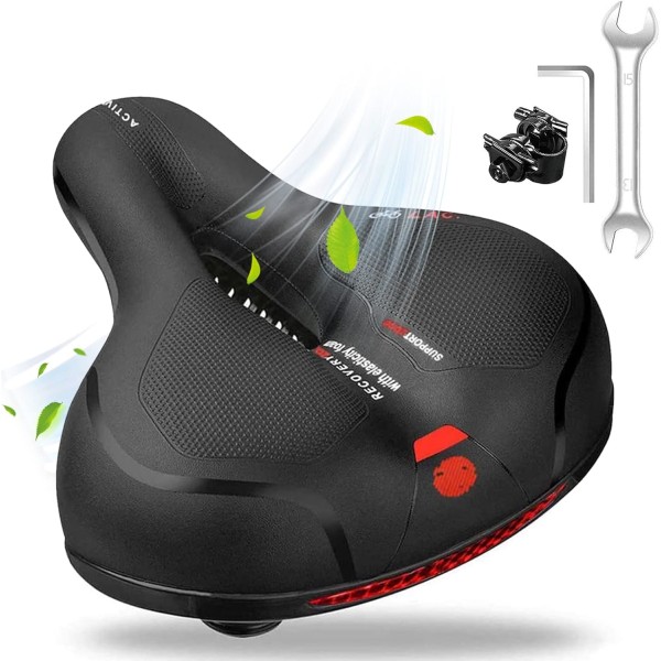 Cykelsadel, Ergonomisk Vandring Gel Sadel Hul Dobbelt Fjeder Sh