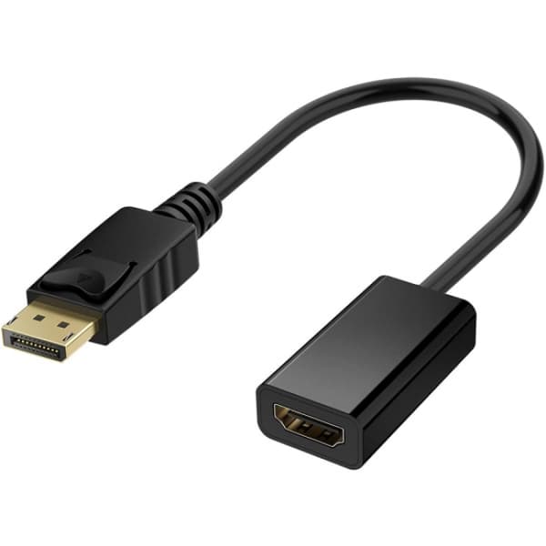 DisplayPort til HDMI-adapter 1080p med lyd sort