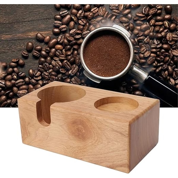 1 stk. træ kaffestampestation, træ kaffefiltertamperholder