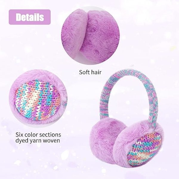 1 kpl Mauve Kids -kuulosuojaimet Talvikuulonsuojaimet tytöille Pehmokuulonsuojaimet