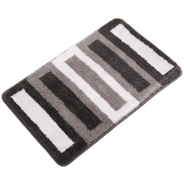 Sklisikker badematte kjøkkenmatte fluffy baderomsmatte myk mikrofiber dusjmatte hurtig tørkende vannabsorberende maskinvaskbar - 60x90cm (grå)