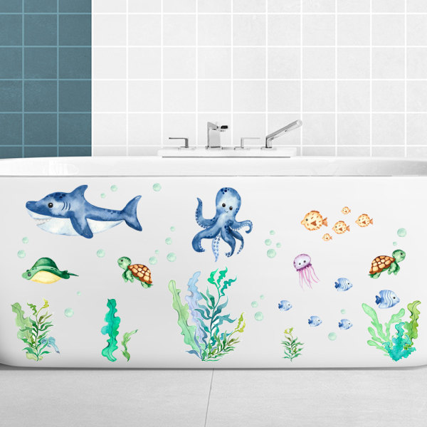Itsekiinnittyvä vedenalainen eläin seinätarra kylpyammeen koristelu