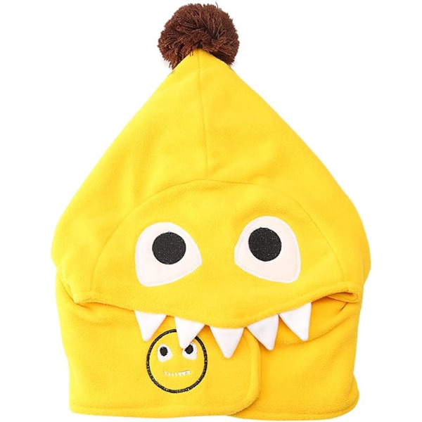 1 stk Gul Dinosaur 4-12 år Barnebalaklava Fleece Tykk