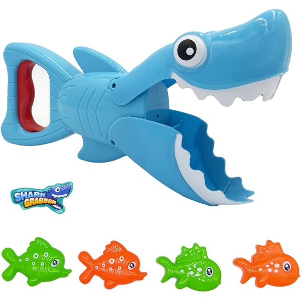 Oppgraderte Shark Bath Toys Baby Pool Badekar Leker Shark Grabber wit