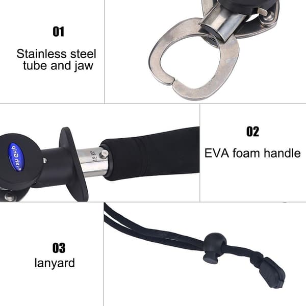 Fiskpincett med griptång, griptång, 1 m måttband, 15 kg vikt