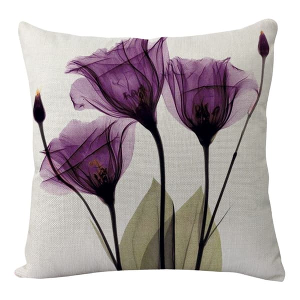 Set om 4 kuddfodral 45 x 45 cm polyester och linne dekorativa