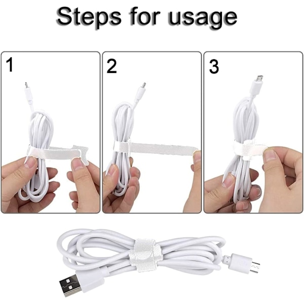 Kabelbindere [50 stk], Kabelstropper, Gjenbrukbare Kabelbindere, Kabel Sto