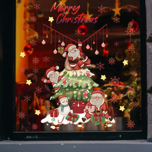 30x59cm Dekorativ Självhäftande Väggdekal Julklapp Tomte