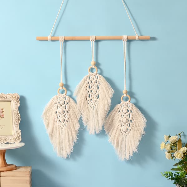 Macrame vægophæng Boheme Macrame Deco Macrame Feather Wall H