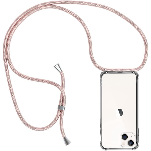 Halsbandsskal för iPhone 13 Mini, Roséguld skyddande skal med
