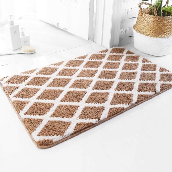 Extra mjuk halkfri vattenabsorberande mikrofiber badmatta maskintvättbar tjock plysch duschmatta (Champagne, 50x80cm)
