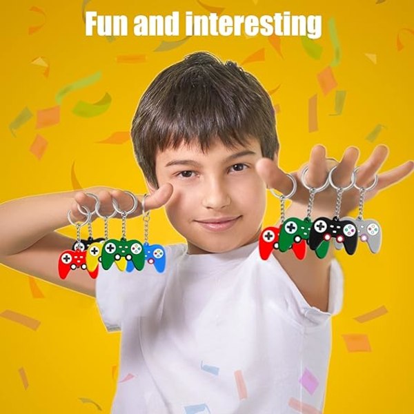 6 st spelnyckelringar Gamer Party Bag Fillers Videospel Cont