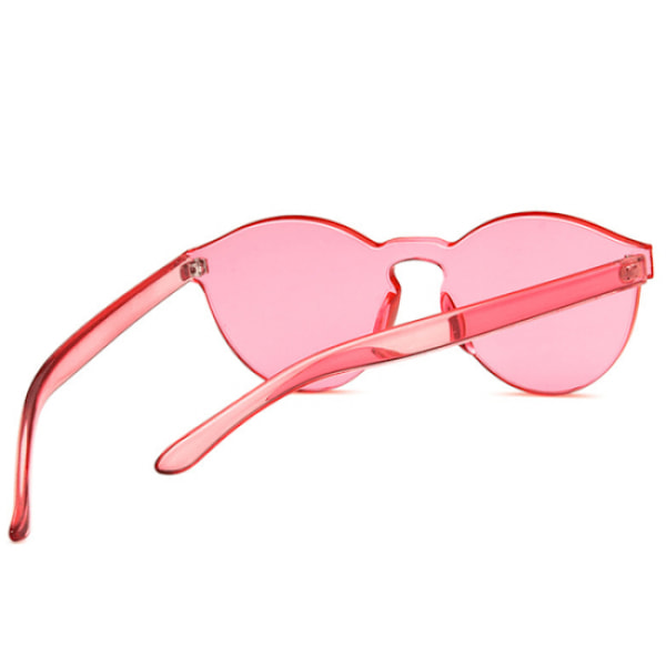 Pink Transparent Rimless Solbriller