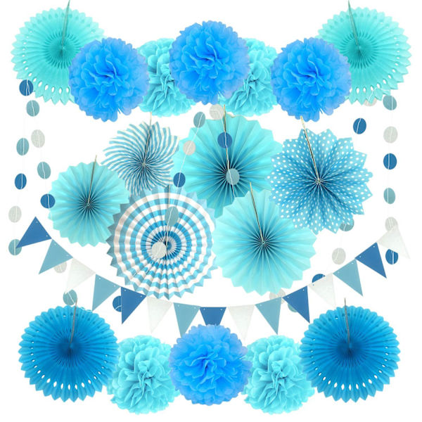 16-osainen paperipompom-juhlapakkaus – silkkipaperipompom-koristeet; B