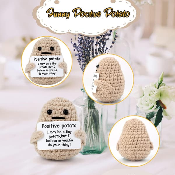 Mini rolig positiv potatis, 3 tum stickad positiv potatis Creati