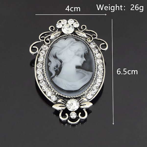 Vintage Antik Dame Brosche Pin Kvinde Krystal Rhinestones Breas