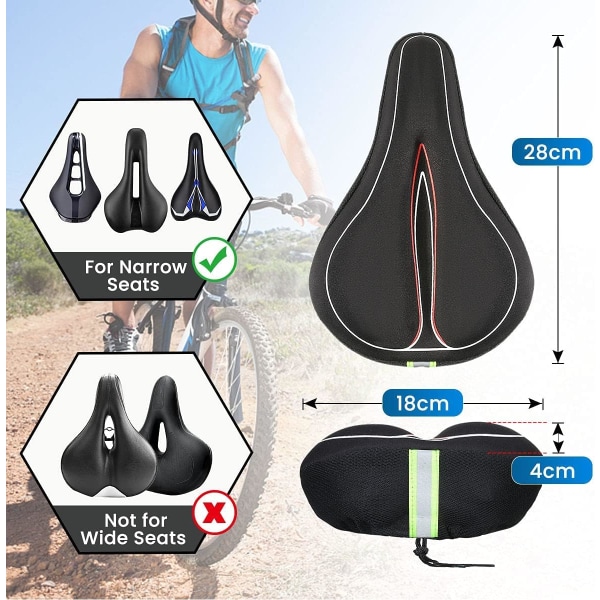 Cykelsadelsskydd, Memory Foam Cykelsadel Komfortöverdrag 18 x 28c