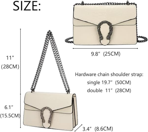 Crossbody axelväska för kvinnor - Ormmönstrat läder
