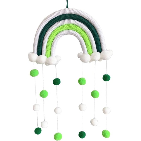 Rainbow Macrame Wall Tapetry Kodinsisustus Boho Käsinkudottu Lasten Tap