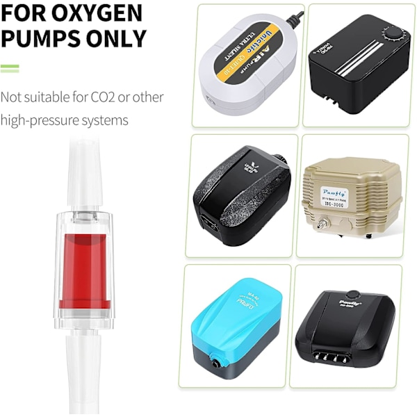 10 stk akvarium tilbakeslagsventiler for luftpumpe enveis tilbakeslagsventiler pumpe