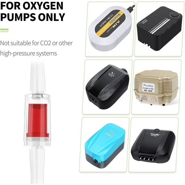 6 stk. Akvarie Luftpumpe Check Ventiler Envejs Check Ventiler Pumpe Pro