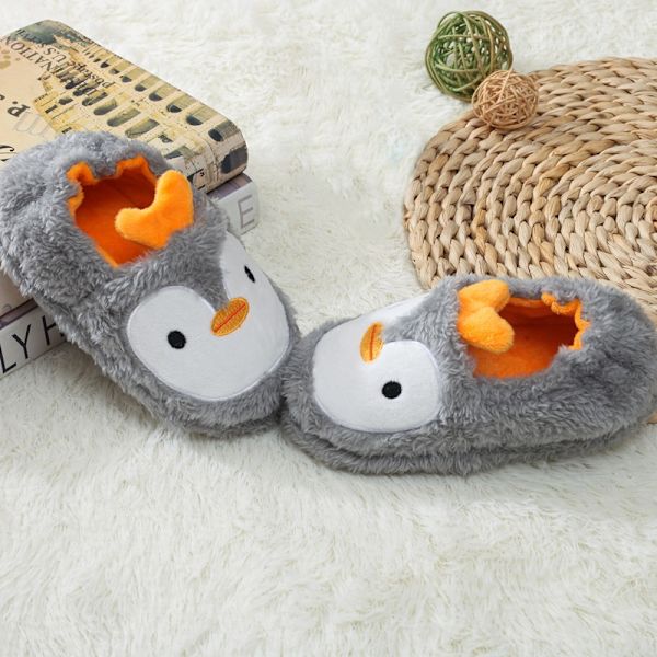 Børneslippers Pige Dreng Blød Plys Dyr Skridsikre Børn