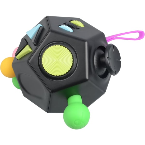 Stressaflastende legetøj 12 sider Fidget Angst Stressaflastning Cube D