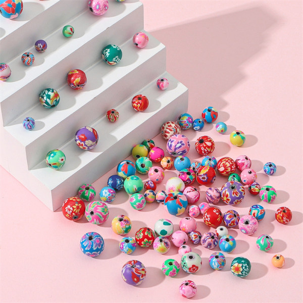 10 mm perler for å lage 20 stk store perler for å lage smykker runde