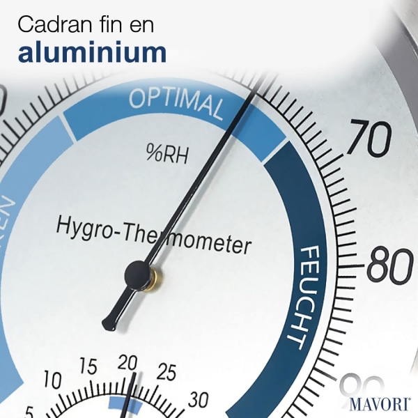 Indendørs analog hygrometer termometer - Hygrometer i rustfrit stål