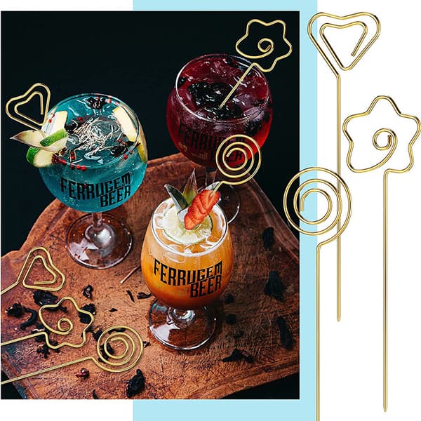 Cocktailpinner, 6 stk rustfrie fruktpinner, gjenbrukbare