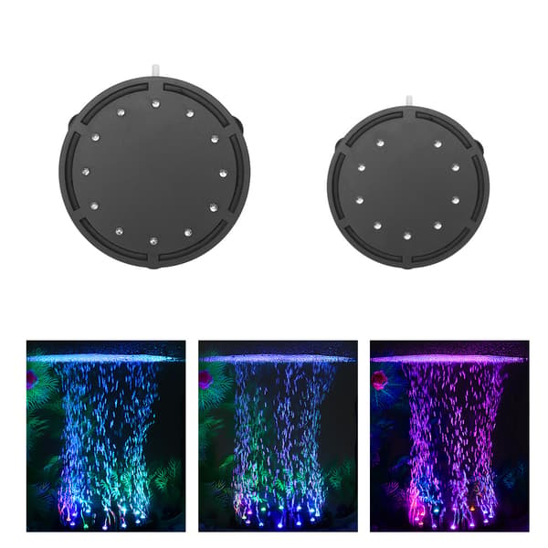 Akvarium bubbellampa akvarium luftsten LED-ljus luftpump bubbelstenlampa