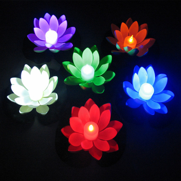 Leijuva lyhty LED Lotus Lotus-lamppu, siunaus- ja toivomuslamppu, EVA-materiaali, amfibiotyyppi