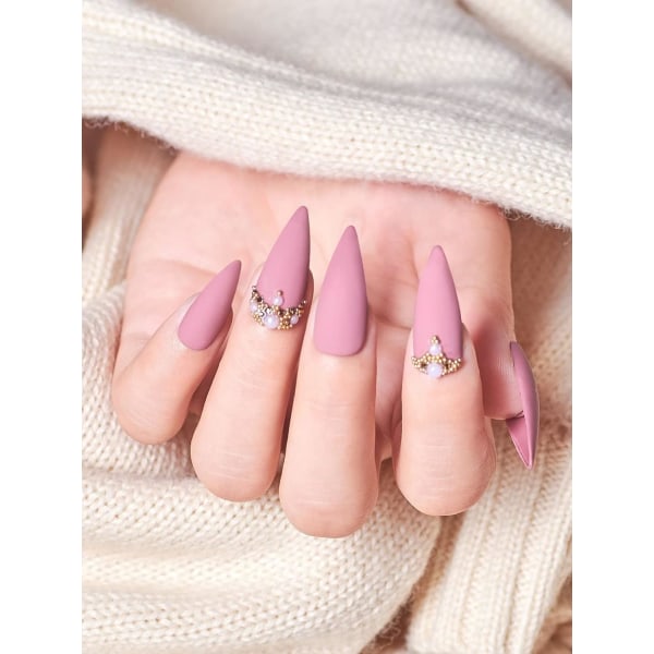 120PCS Soft Gel Full Cover Nail Tip, Frosted Nails Tip Press on N