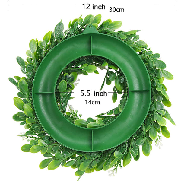 Artificial Boxwood Wreath Leaves Wreath Decoration, 12 Inches