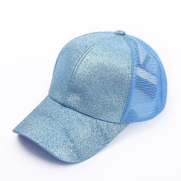6 stk. Baseballcaps for gutter og jenter med glitter og hestehale