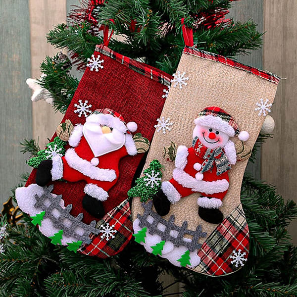 Julstrumpor 4-pack 12,2'' Stora julstrumpor Dekor