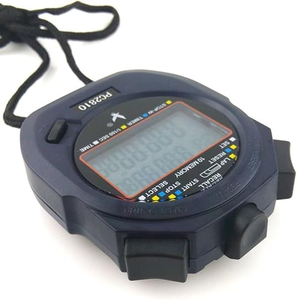 Professionell digital sportklocka timer, 2 rader 10 minne, Co