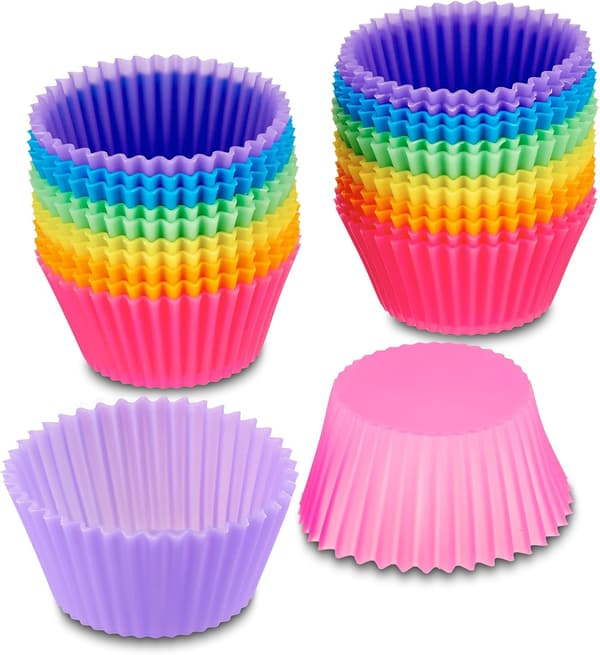24-pack återanvändbara bakformar i silikon