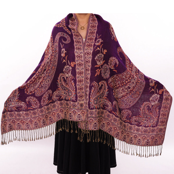 Lila 1 höst och vinter bohemisk retro jacquard etnisk stil l