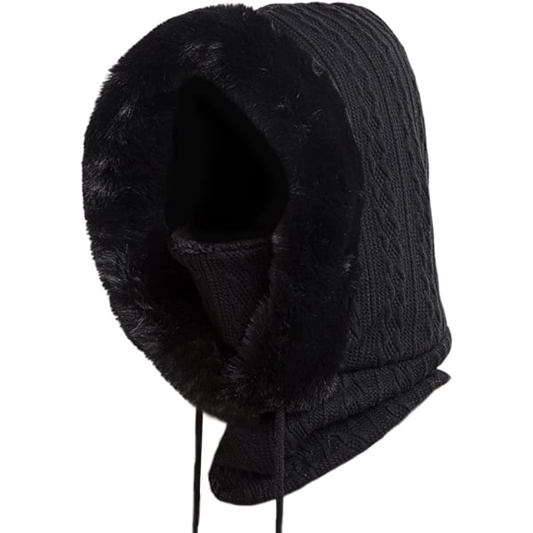 Cagoule d'hiver pour femmes, bonnet chaud et épais en peluche, co