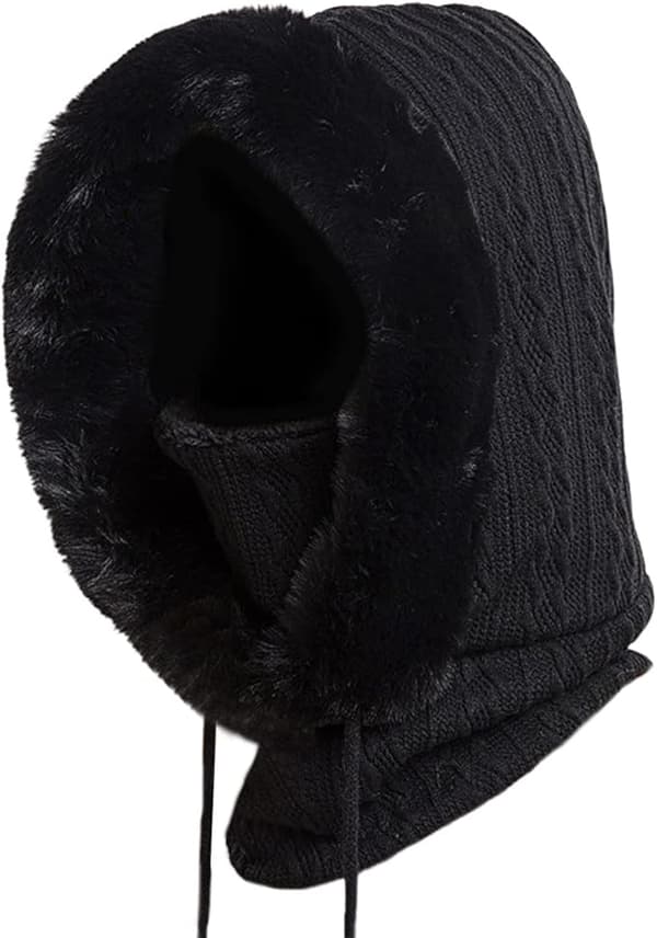 Vinterbalaclava til kvinder, varm og tyk plys hue, co